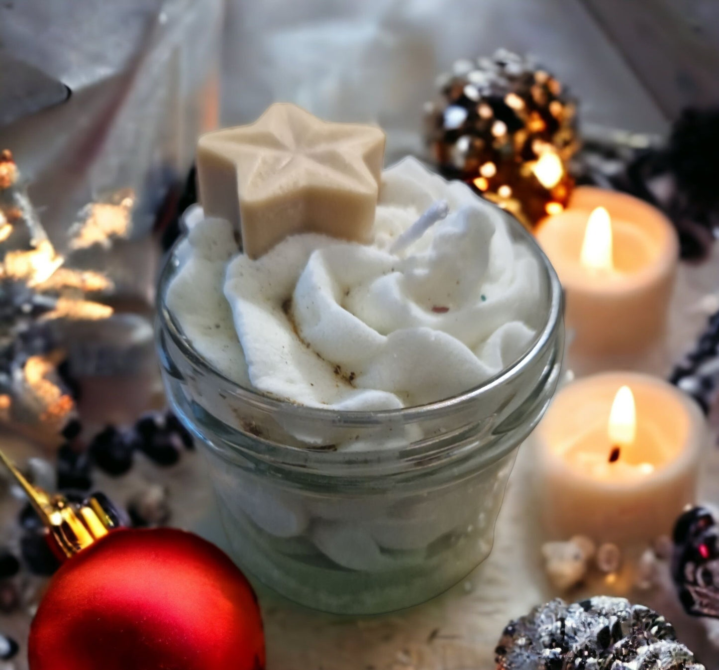 Bougie artisanale de Noël – Parfum Sapin