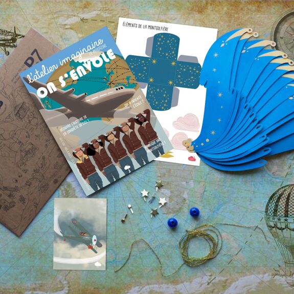 Coffret Créatif Montgolfière + Livret – L’Atelier Imaginaire