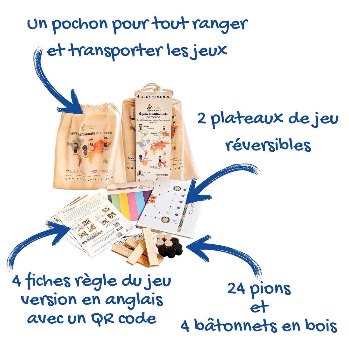 Pochon – 4 Jeux traditionnels du Monde
