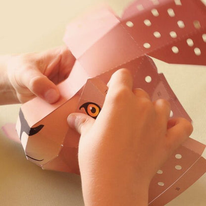 Kit Créatif Tête de Lion 3D – Bilingue Français - Anglais